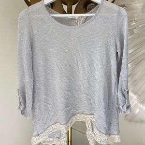 Blu pepper 3/4 sleeve light blue blouse